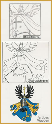 Die Berliner Wappenmalerei, Drawing to final picture